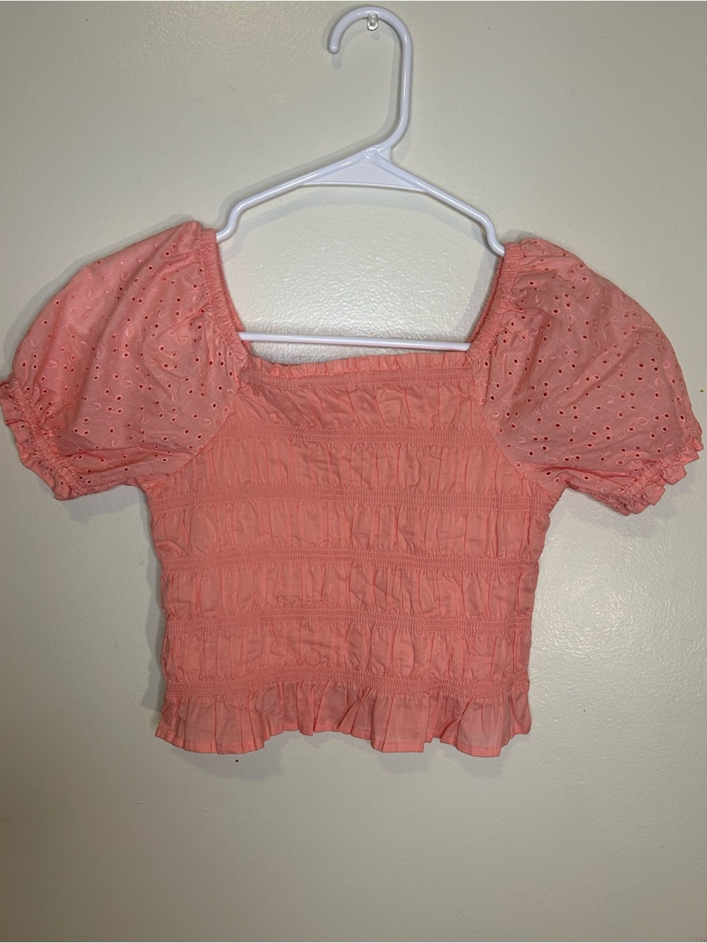Women’s Peach Puff Short Sleeve Smocked Top 25